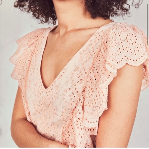 NWT LoveShackFancy Cressida Peach Eyelet Maxi Dress - Picture 3 of 6